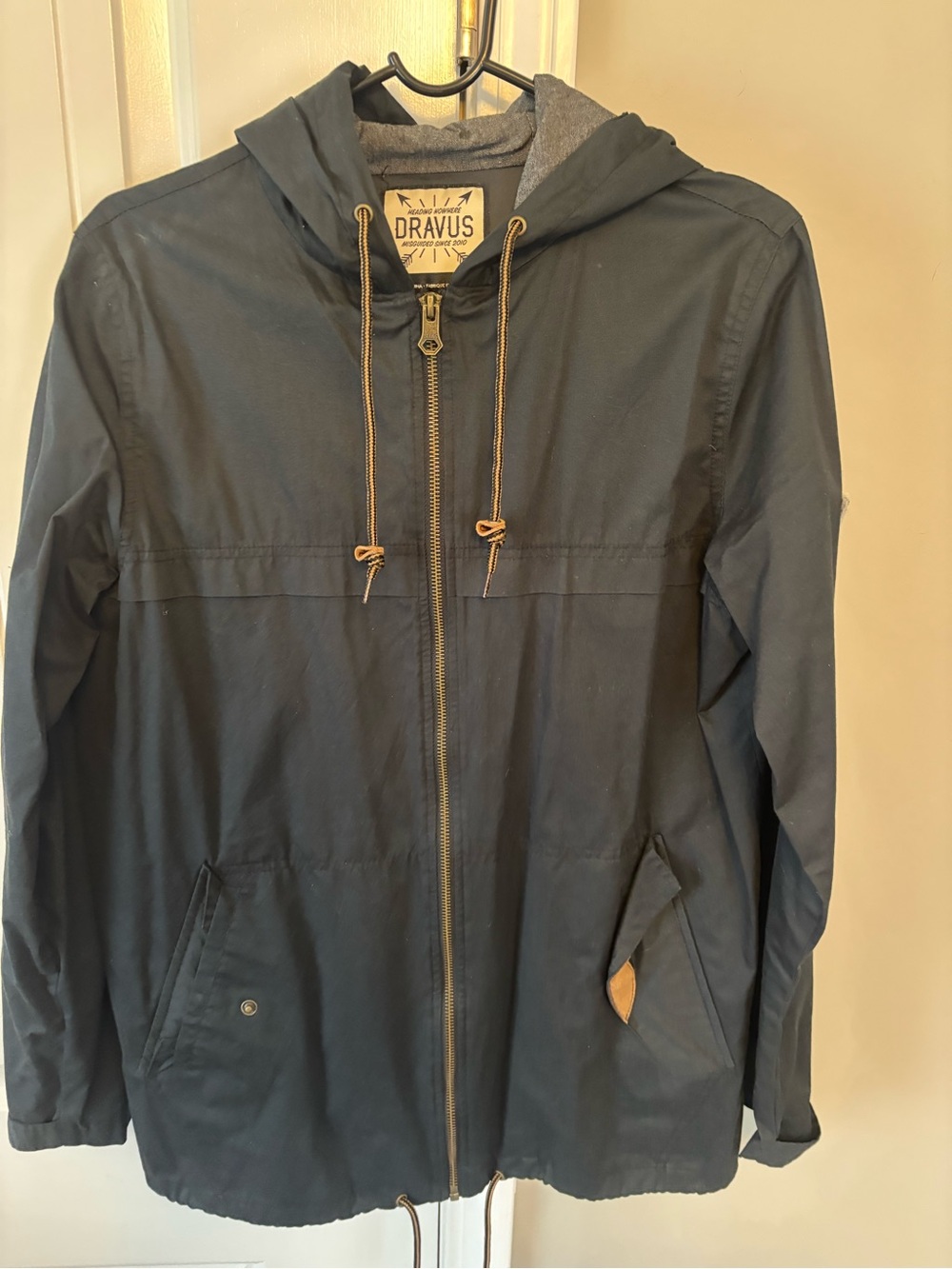 Dravus Men's Hooded Navy Windbreaker Jacket